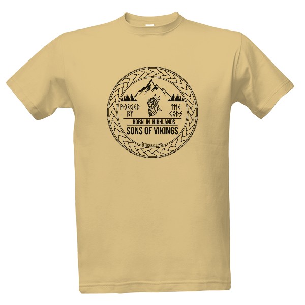 Tričko s potiskem Sons Of Vikings - Black